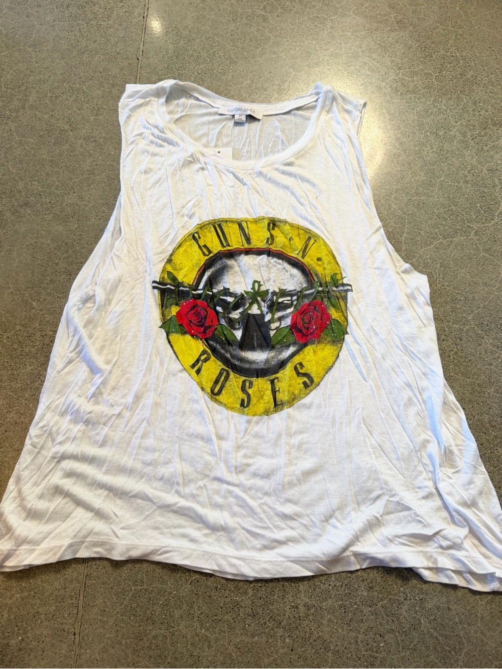 White Graphic “Guns n Roses” Tank Top